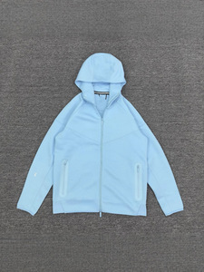 ビンテージ固形抗菌メンズ秋春コットンセットスポーツエアレイヤーフード付きジャケットスウェットパンツ2イン1デザイン弾性 - Product Image 4