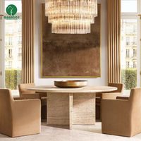 Moontree Table de salle à manger de luxe Byron de style nordique Hôtel Villa Salle à manger Salle à manger Meubles de table ovale en bois