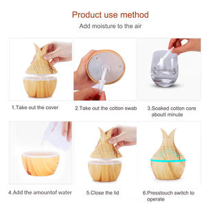 Wood Grain Aroma Diffuser 300Ml Ultrasonic <b>Humidifier</b> With Led Light For Home Use - Product Image 5