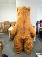 Costume de mascotte d'ours polaire gonflable en peluche dansant en fourrure, costume adulte de personnage de dessin animé pour la fête, vente en gros