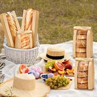 Bolsa de Embalaje para Pan Francés, Reutilizable, de Grado Alimenticio, con Ventana Transparente Grande, para Suministro a Granel en Panaderías