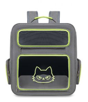 Sac à dos pour chat à double fenêtre avec roulettes, accent néon, chariot de voyage pour animaux de compagnie, imprimé graphique, sac de transport à roulettes pour chien, base détachable – Grande Vente