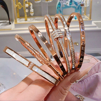 Pulsera de Acero Inoxidable 316L de Moda, Joyería de Alta Gama con Diamantes, Pulsera para Mujer, Accesorios para las Manos, Regalo para las Fiestas