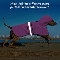 HIPHOPPET Manteau de Pluie Réfléchissant à Rayures pour Grands Chiens et Chats, Imperméable Hiver pour Animaux de Compagnie, Vêtements de Luxe pour Chiens de Races Moyennes