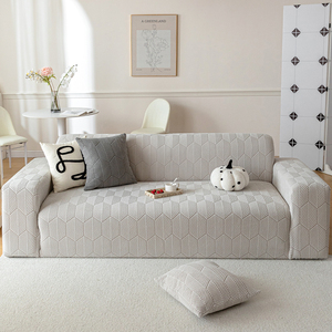Housse de <span class=keywords><strong>Canapé</strong></span> Élastique Minimaliste Jacquard à Carreaux, Vente Directe Usine, <span class=keywords><strong>Design</strong></span> Personnalisable OEM, <span class=keywords><strong>pour</strong></span> 1 à 4 Places, Tendance Directe - Product Image 5