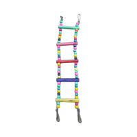 Jouets pour oiseaux et perroquets Tpet : échelles, perchoirs amusants, balançoires d'entraînement, hamacs suspendus pour oiseaux, pont arc-en-ciel en bois et métal, écologiques
