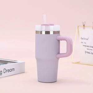 Custom Logo 14oz Stainless Steel <b>Kids</b> Vacuum Tumbler with Handle and Straw for Promotional Gift Business - Product Image 2