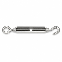 Tendeurs à crochet et œillet en acier inoxydable à corps ouvert pour câbles métalliques, quincaillerie de rigging marin, fournitures de fixation en gros
