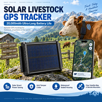 Traceur GPS solaire 20000mAh pour le suivi des animaux d'élevage, collier étanche, localisation en temps réel pour ferme, ranch