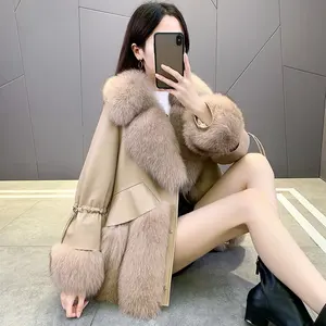 <span class=keywords><strong>เสื้อ</strong></span>แจ็คเก็ตหนังแกะสไตล์ใหม่ <span class=keywords><strong>เสื้อ</strong></span>แจ็คเก็ตห่าน<span class=keywords><strong>ผู้หญิง</strong></span> <span class=keywords><strong>เสื้อ</strong></span>ขนสุนัขจิ้งจอกสําหรับฤดู<span class=keywords><strong>หนาว</strong></span>ด้วยหนังแท้ - Product Image 2