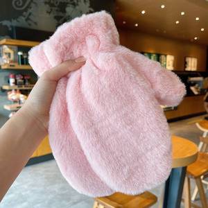 I-0449 gants d'hiver mignon fausse fourrure gants tricotés hiver épais chaud tricoté plus chaud conduite extérieur mitaine - Product Image 1