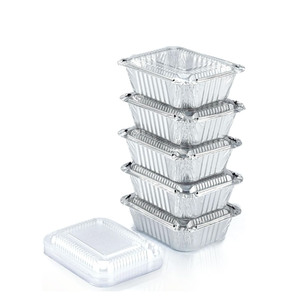 Contenedor de Alimentos Desechable de Tamaño Completo, Bandejas para Hornear de Papel de Aluminio, Contenedor de Alimentos para Llevar con Tapa de Plástico/Papel Impreso - Product Image 1