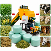 Machine à ensiler et à emballer tout-en-un électrique contrôlée par PLC pour l'alimentation des bovins, la fourrage et la ensilage
