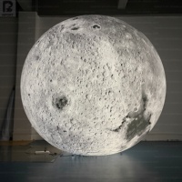 Modelo Lunar Inflable Gigante de 4m, Color Gris, Realista, para Eventos Espaciales/Museos/Eventos Nocturnos/Exhibiciones Educativas