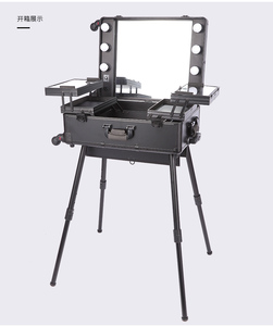 C Salon Studio Train case <span class=keywords><strong>Valise</strong></span> de maquillage avec miroir et lumière Chariot <span class=keywords><strong>rose</strong></span> <span class=keywords><strong>Vanity</strong></span> Box - Product Image 6