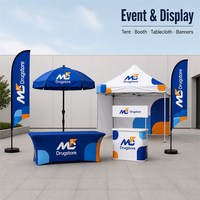 Ensemble d'affichage portable AI-MICH pour événements promotionnels, tissu Oxford, cadre en aluminium, imperméable, résistant au vent et aux UV, pour salons professionnels