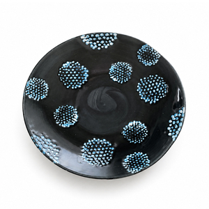 Plato de cerámica redondo de color azul profundo sofisticado para platos de acompañamiento en restaurantes. - Product Image 1