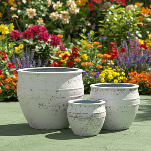 <span class=keywords><strong>Pot</strong></span> de fleurs rond extra-large en fibre de verre pour aménagement paysager d'hôtel de style nordique - Product Image 6