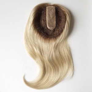 Perruque à cuticules 100% naturelles remy <span class=keywords><strong>pour</strong></span> femmes, <span class=keywords><strong>postiche</strong></span> avec <span class=keywords><strong>filet</strong></span> de poisson et haut en soie, attaché à la main, TP27 - Product Image 3