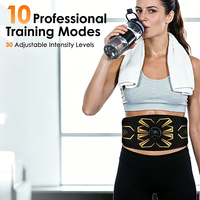 Ceinture de massage abdominale électrique sans fil en cuir PU pour entraînement musculaire, tonification abdominale, micro-courant, 10 zones, 10 niveaux