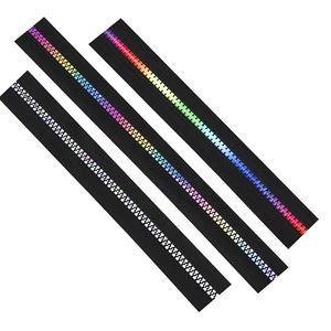 À la mode personnalisé arc-en-ciel dents résine <span class=keywords><strong>fermeture</strong></span> éclair irisé réfléchissant Nylon <span class=keywords><strong>fermeture</strong></span> éclair pour vêtements sacs fournitures - Product Image 2