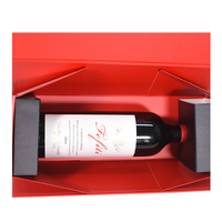Individuell bedruckte karton magnetische faltbare box weinglas geschenk box mit griffs eil für 2 flaschen glas rotwein