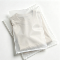 Sacs à fermeture éclair personnalisés en PE imperméable, matériaux recyclés, semi-transparents, avec logo mat givré, auto-scellants