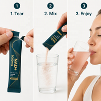 Boisson NAD+ en poudre à marque privée OEM, Nicotinamide Riboside, PQQ, Resvératrol, Complément Énergétique Anti-Âge en Vrac