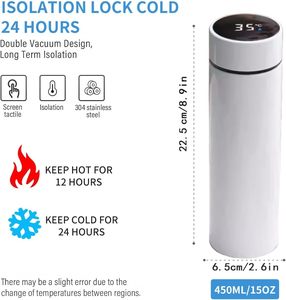Bouteilles d'eau intelligentes isothermes de haute qualité avec logo personnalisé, 500 ml, affichage de la température LED - Product Image 5
