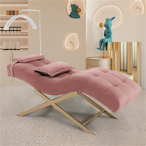 Table de massage et de soin incurvée noire, design de luxe, personnalisée, portable, pour salon, cils, visage, spa, salon de beauté et salon de séjour - Product Image 4