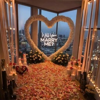 Support d'arche en métal en forme de cœur avec base, cadre d'arche de ballons d'amour pour les décorations de mariage et de demande en mariage