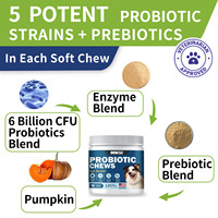 Les probiotiques à mâcher pour chiens de compagnie OEM favorisent les enzymes digestives Les probiotiques pour chiens et les enzymes digestives à mâcher avec des prébiotiques pour la santé intestinale