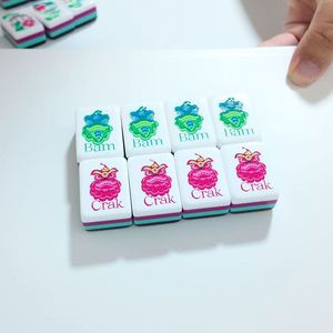 Juego de Fichas de Mahjong Americanas de Lujo con Diseño de Concha de Tortuga Vintage, 160 Piezas, Acrílico Premium, Ilustraciones de Abanicos y Faroles para Entretenimiento - Product Image 3