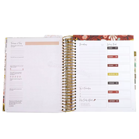 Carnets de notes personnalisés avec logo imprimé, couverture en PVC spirale A5, dorure rose, design personnalisé, agenda 2027, agenda mensuel, hebdomadaire, journalier