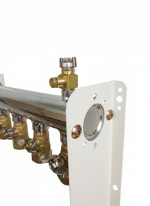 Collecteur d'eau chaude en acier inoxydable à 5 boucles GHNOR5p pour système de chauffage radiant par le sol hydronique, séparateur d'eau - Product Image 4