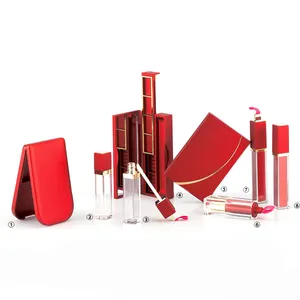 Ribbon red makeup packaging containers