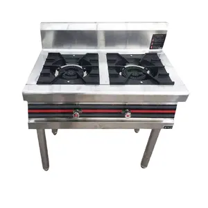 Nhà Hàng Bếp 201 Thép Không Gỉ Propane Bếp Gas 2 Burner Bếp Gas