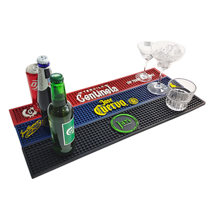Tapis de bar personnalisé antidérapant avec rainures de drainage, imperméable, résistant à l'huile, avec motif et taille personnalisables - Product Image 1