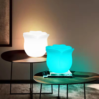 Lámpara de Mesa LED RGB Romántica para Interiores, Decorativa, con Forma de Rosa, para Dormitorio, Bodas y Navidad, IP65 Solar, Venta al Por Mayor con Dropshipping