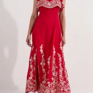 Vestido de Lino de Verano para Mujer, Diseño OEM, Nuevo, con Abertura Frontal, Vestido Largo de Algodón con Bordado Floral - Product Image 2