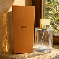 Flacon de parfum vide en verre rechargeable de luxe, carré et plat, 30 ml, 50 ml, 100 ml