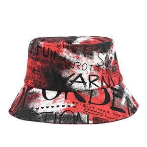 Femmes et hommes Tie Dye Graffiti Big Brim Bucket Hat Fashion Color Print Painting Fisherman Hat - Product Image 2