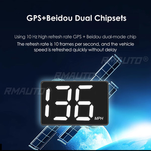 จอแสดงผลบนกระจกหน้ารถ GPS HUD สำหรับรถยนต์ แสดงความเร็วรถยนต์เป็นกิโลเมตรและไมล์ ขนาดเล็ก - Product Image 2