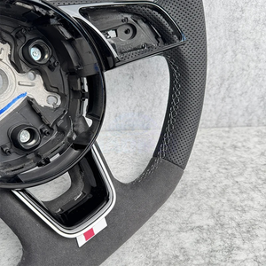 Direct du fabricant Convient pour <span class=keywords><strong>Audi</strong></span> A3 A4 A5 A6 A7 A8 S5 <span class=keywords><strong>Q3</strong></span> et Q5 Volant en cuir suédé sport plat - Product Image 6