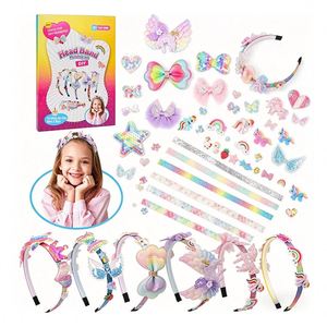Kit d'accessoires capillaires personnalisés pour enfants : bandeaux, bracelets, pinces, anneaux, bijoux en strass, jouet créatif, coffret cadeau - Product Image 3
