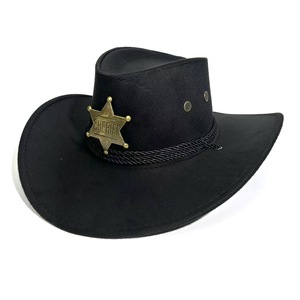 Chapeau de cowgirl en feutre avec étoile, thème country, chapeau de cowboy occidental noir classique pour fête, déguisement, jeu de rôle pour adolescents et adultes - Product Image 2
