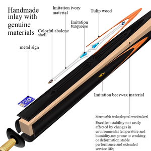 Stecca da Biliardo Professionale in Legno di Frassino 5 Anni, 3/4 Split, Giunto in Ottone, Fatta a Mano, Alta Qualità, 9.5mm, 145cm, Prolunga, 18oz - Product Image 3