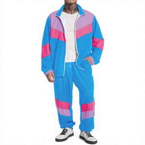Conjunto Deportivo de 2 Piezas para Hombre, Estilo Hip Hop de los 80s y 90s, Chaqueta Cortavientos, Venta al Por Mayor OEM - Product Image 1