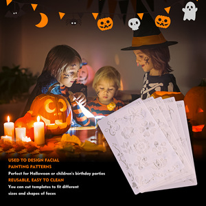 Kit <span class=keywords><strong>de</strong></span> Pintura Facial Premium para Halloween, Set <span class=keywords><strong>de</strong></span> Maquillaje Seguro y No Tóxico, Suministros Lavables para Pintar el Cuerpo en Fiestas y Festivales para Niños - Product Image 5