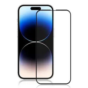 IPhone 15 için momoartı 15 Pro Max ipek baskı HD temizle temperli cam filmi ikincil sertleştirme tam telefon ekran koruyucu